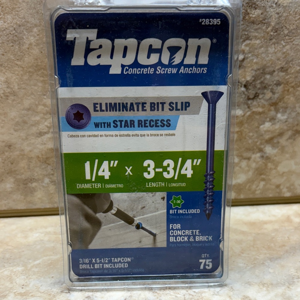 Tapcon
1/4 in. x 3-3/4 in. Star Flat-Head Concrete Anchors (75-Piece) - Picture 5 of 9